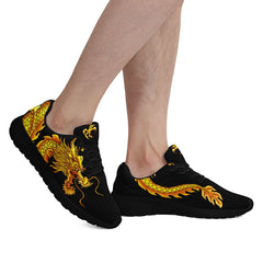 柔性定制打印个性化设计中国风龙元素运动鞋黑黄色067-24023137_10