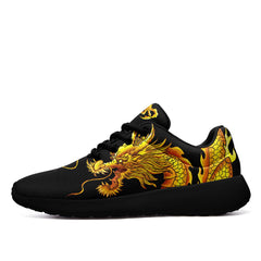 柔性定制打印个性化设计中国风龙元素运动鞋黑黄色067-24023137_1