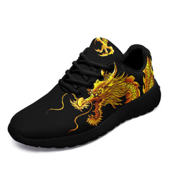 柔性定制打印个性化设计中国风龙元素运动鞋黑黄色067-24023137