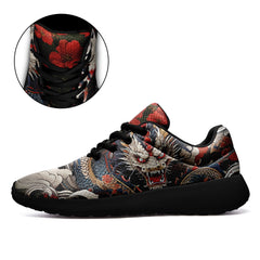 柔性定制打印个性化设计全印中国风红色彩龙元素运动鞋黑底067-24023139_11