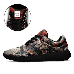 柔性定制打印个性化设计全印中国风红色彩龙元素运动鞋黑底067-24023139_12