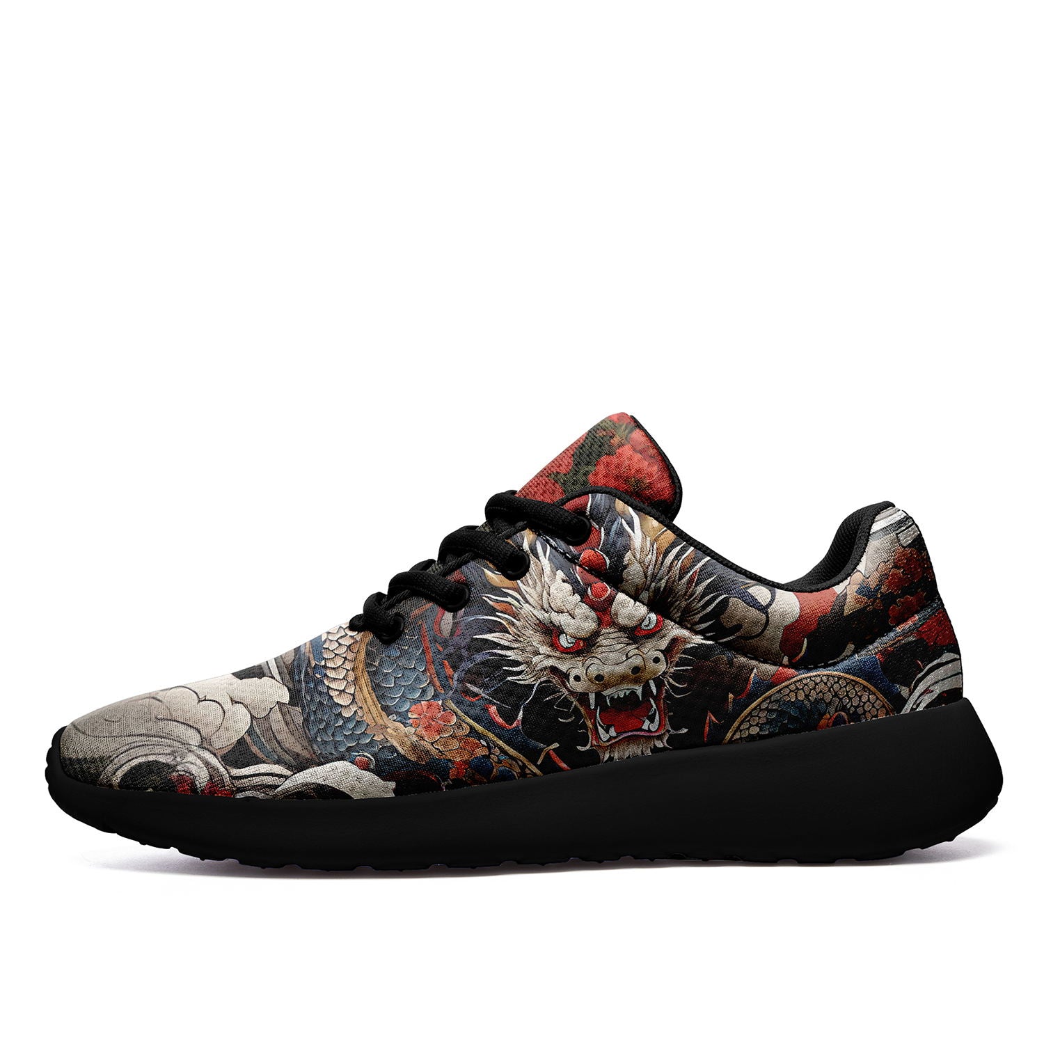 柔性定制打印个性化设计全印中国风红色彩龙元素运动鞋黑底067-24023139_1