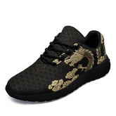 个性化定制打印中国龙文化运动鞋金色黑底067-24025006