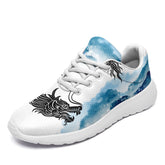 个性化定制打印中国龙文化运动鞋黑蓝白底067-24025009