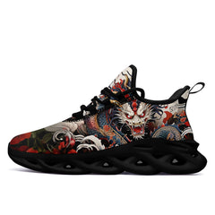 柔性定制打印个性化设计全印中国风龙图案运动鞋彩色黑底2016-24023023_1