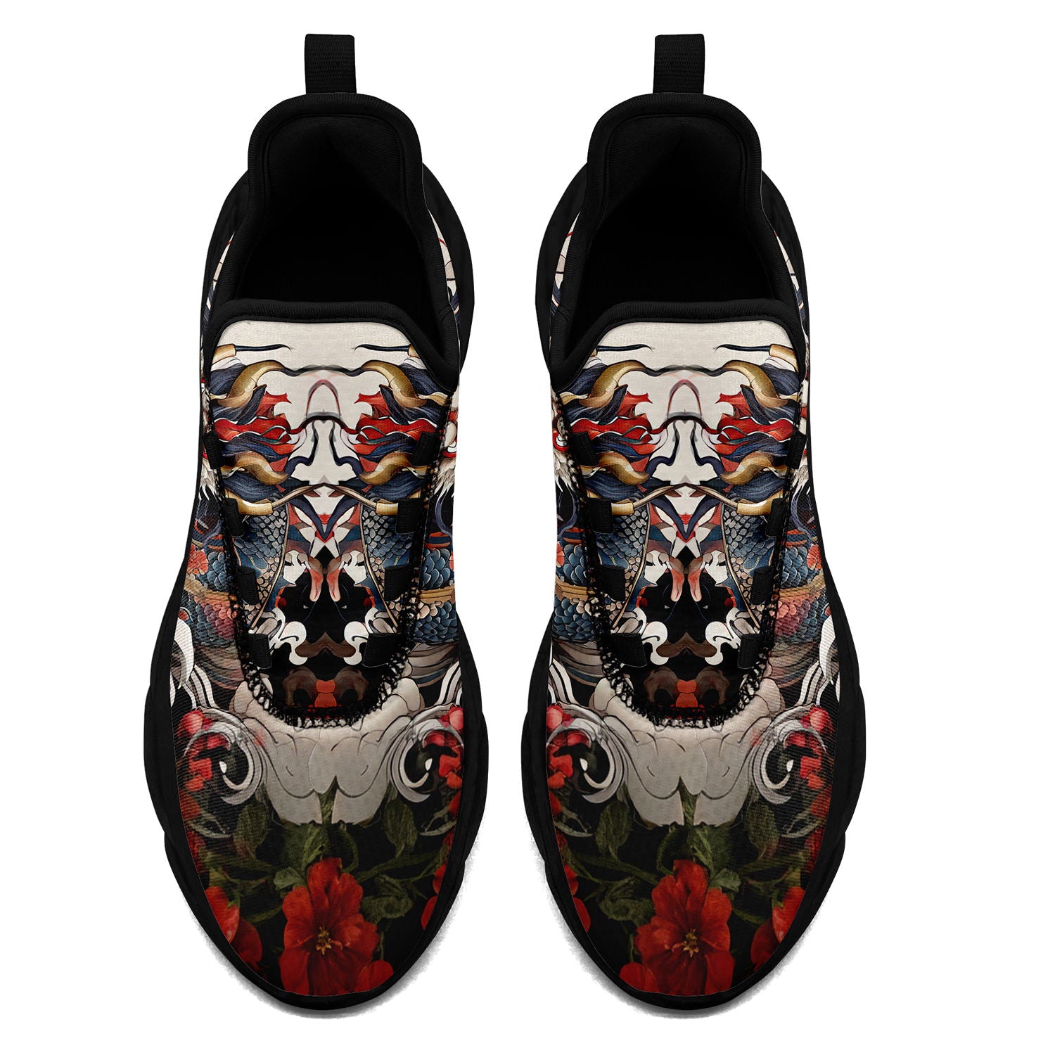 柔性定制打印个性化设计全印中国风龙图案运动鞋彩色黑底2016-24023023_4