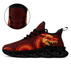 柔性定制打印个性化设计中国龙图腾运动鞋红色黑底2016-24023025_6