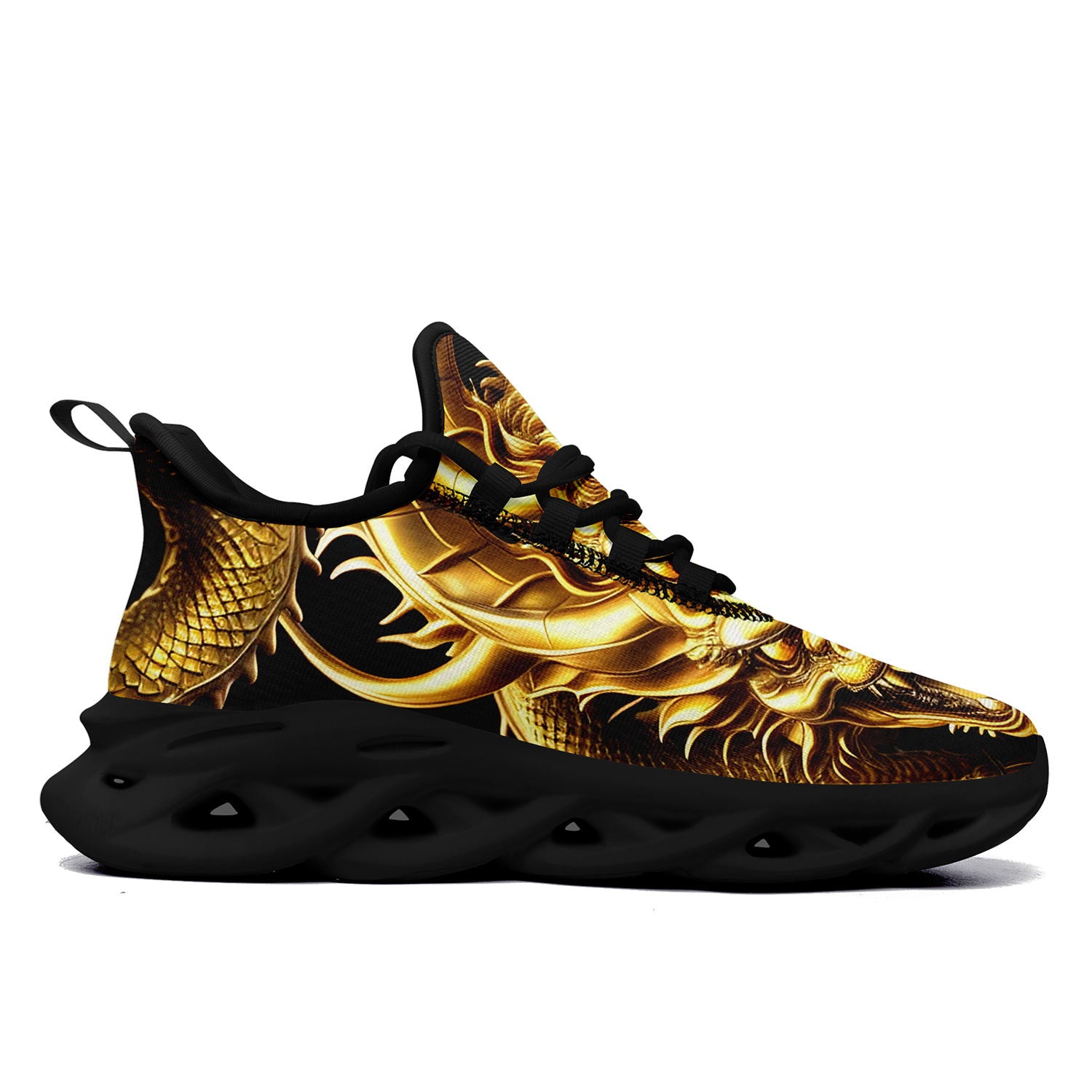 柔性定制打印个性化设计中国风龙运动鞋金色黑底2016-24023026_2