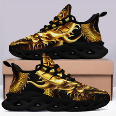 柔性定制打印个性化设计中国风龙运动鞋金色黑底2016-24023026_5