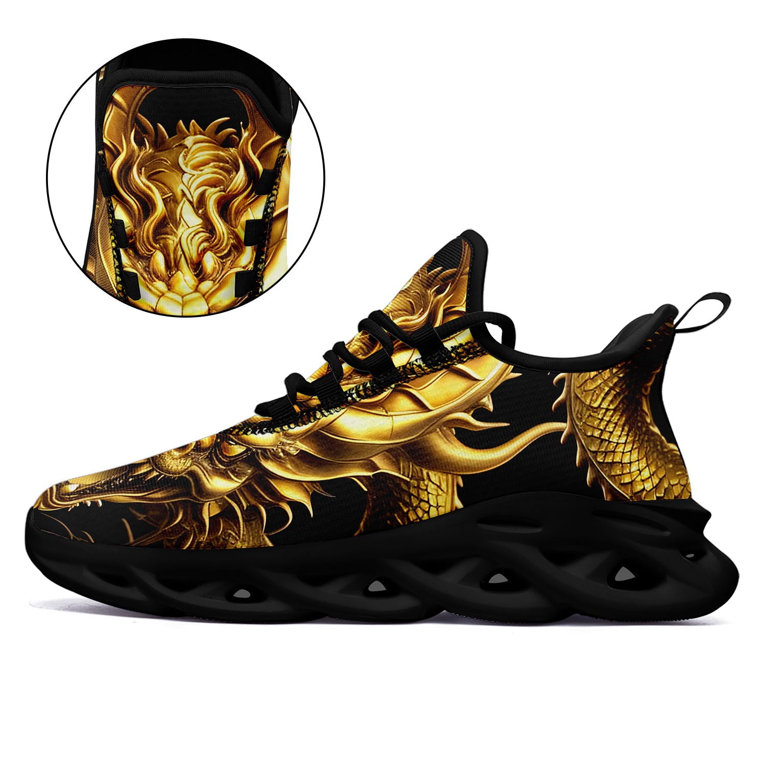 柔性定制打印个性化设计中国风龙运动鞋金色黑底2016-24023026_6