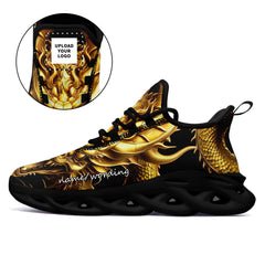 柔性定制打印个性化设计中国风龙运动鞋金色黑底2016-24023026_7