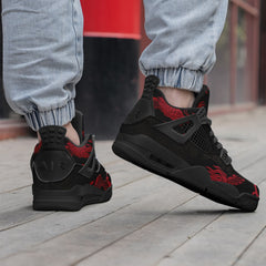 个性定制打印中国龙图案板鞋黑红白底AJ-04-24025003