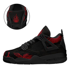 个性定制打印中国龙图案板鞋黑红白底AJ-04-24025003