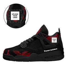 个性定制打印中国龙图案板鞋黑红白底AJ-04-24025003