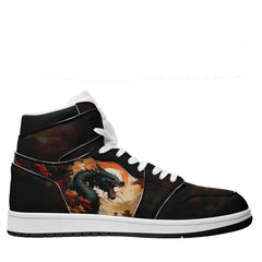 个性定制打印中国龙图案高帮运动鞋黑色白鞋带AJ1H-24025001_2