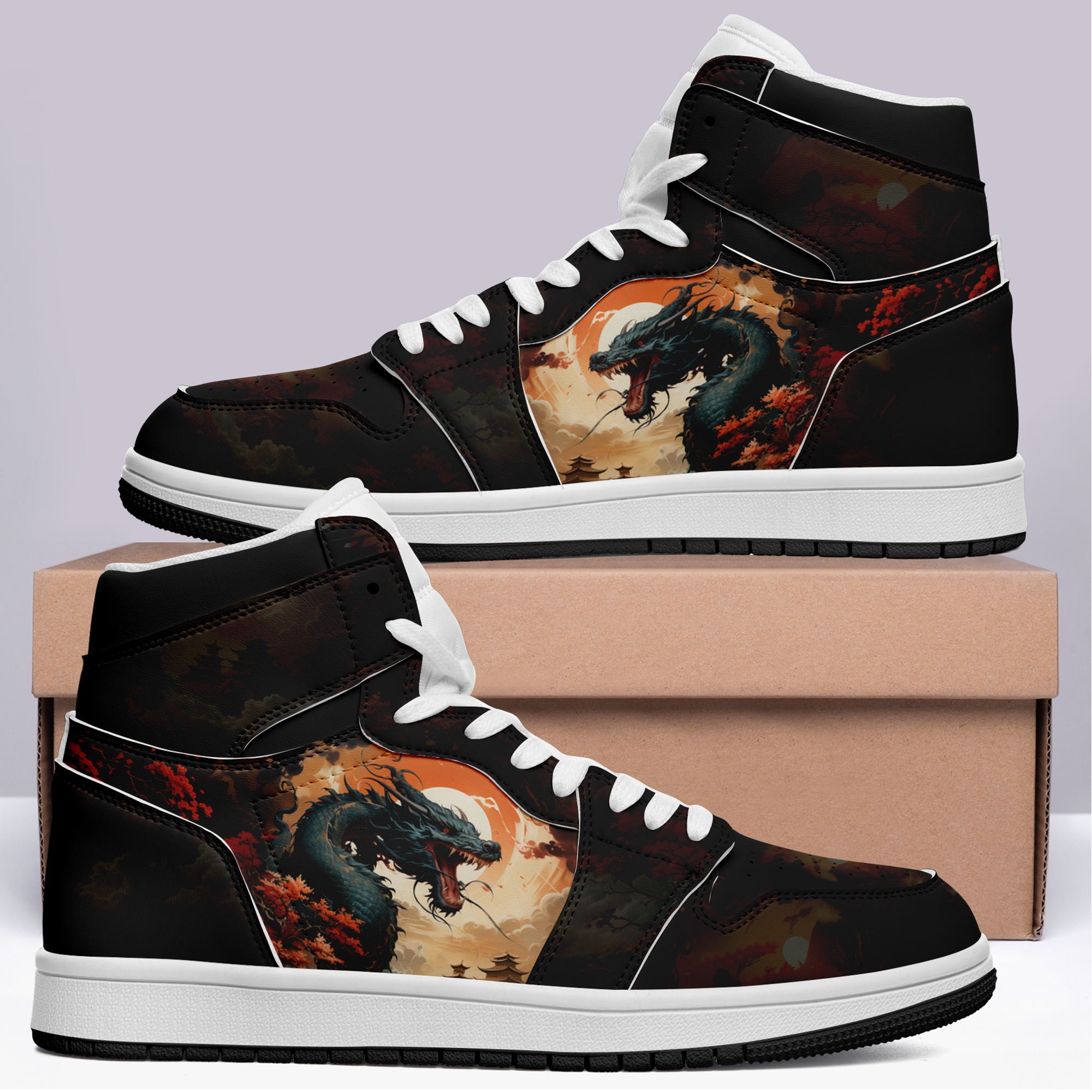 个性定制打印中国龙图案高帮运动鞋黑色白鞋带AJ1H-24025001_6