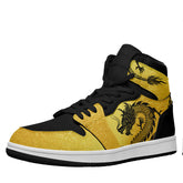 个性定制打印中国龙图案高帮运动鞋黄色黑鞋带AJ1H-24025003