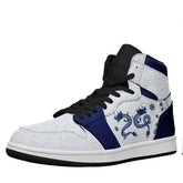 个性定制打印中国龙图案高帮运动鞋蓝白色黑鞋带AJ1H-24025004