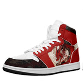 个性定制打印中国龙图案高帮运动鞋红色白鞋带AJ1H-24025005