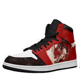 个性定制打印中国龙图案高帮运动鞋红色黑鞋带AJ1H-24025005