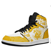个性定制打印中国龙图案高帮运动黄色黑鞋带AJ1H-24025009