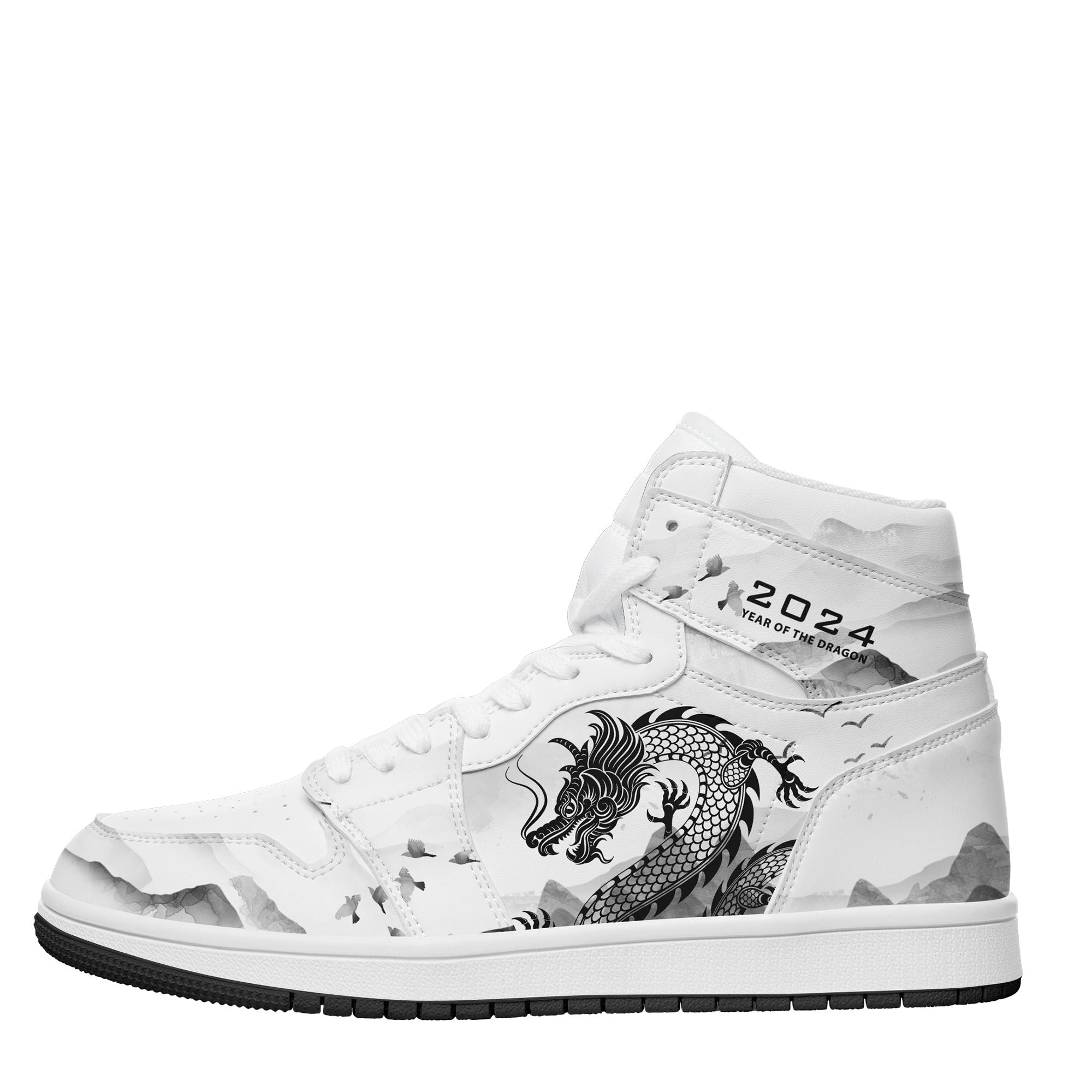 个性定制打印中国龙图案高帮运动水墨色白鞋带AJ1H-24025010_1