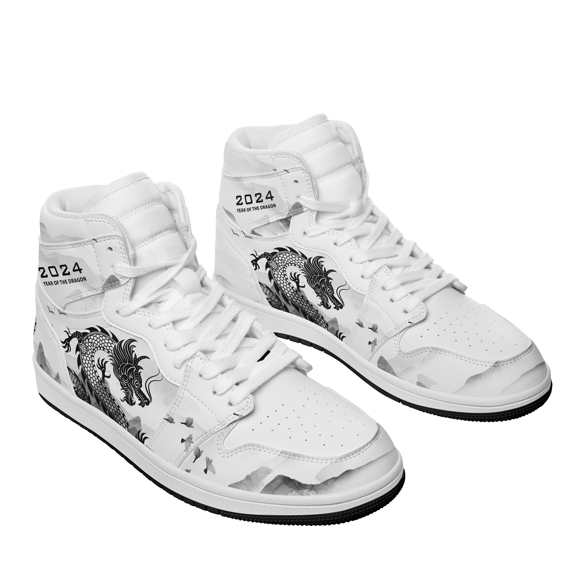 个性定制打印中国龙图案高帮运动水墨色白鞋带AJ1H-24025010_3