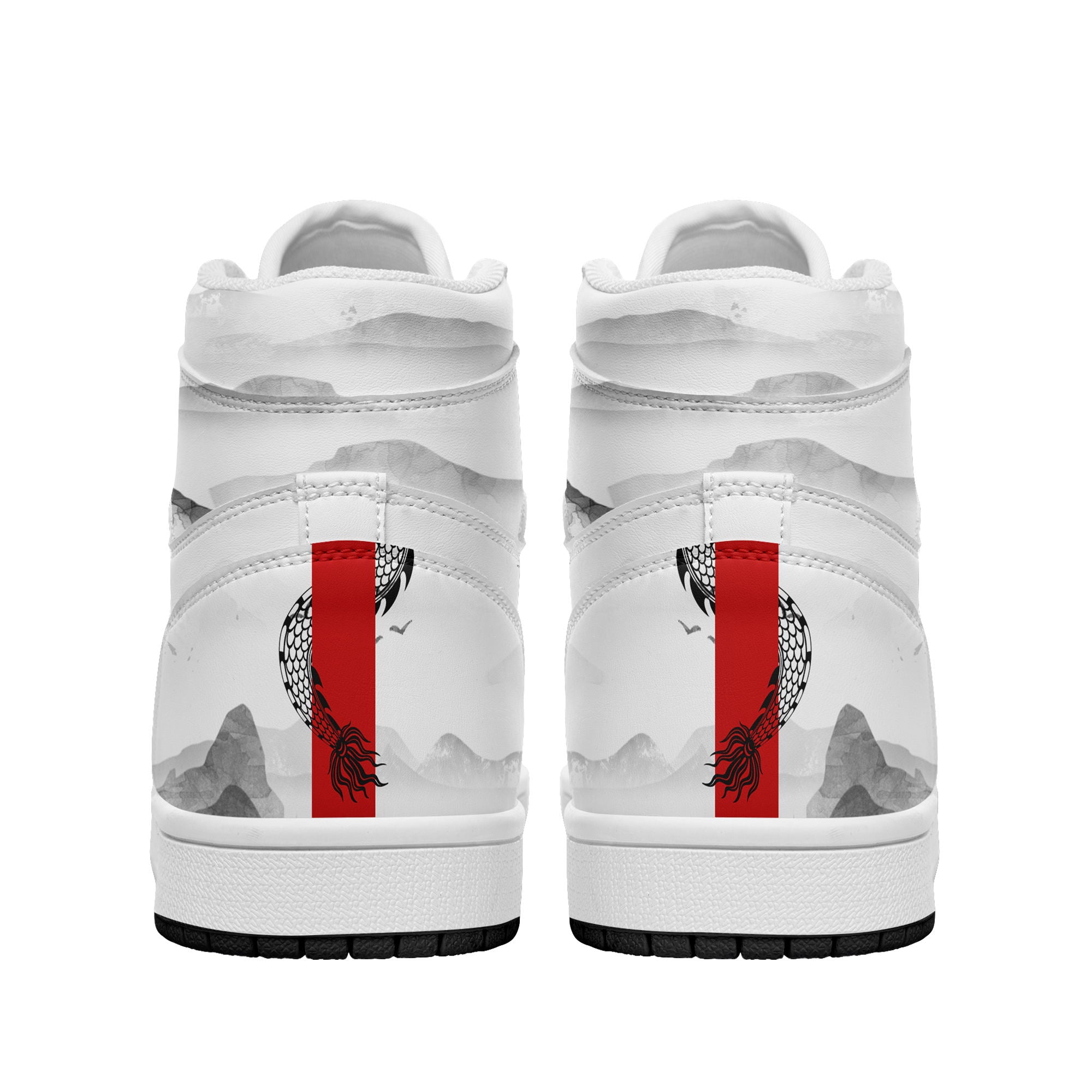 个性定制打印中国龙图案高帮运动水墨色白鞋带AJ1H-24025010_4
