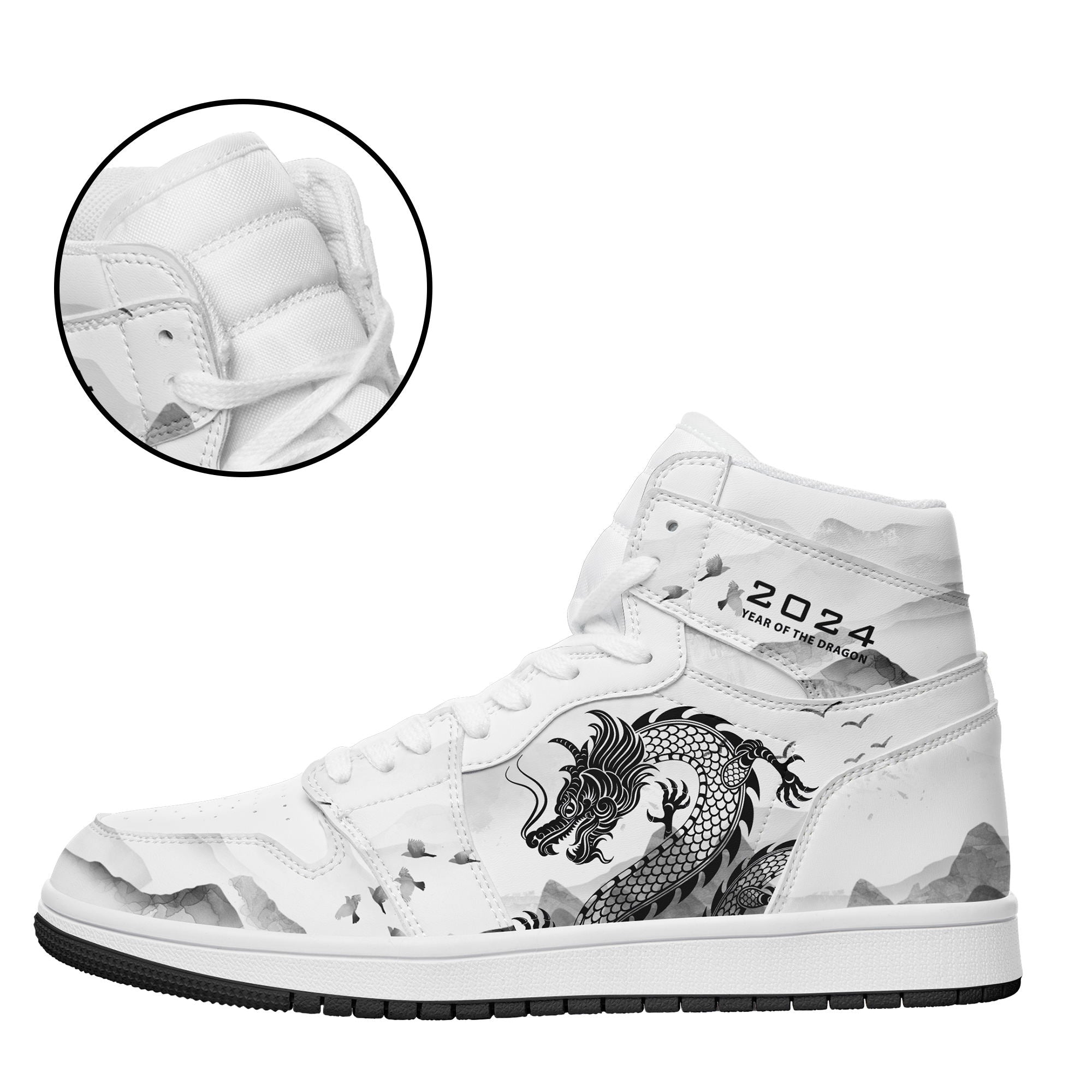 个性定制打印中国龙图案高帮运动水墨色白鞋带AJ1H-24025010_7