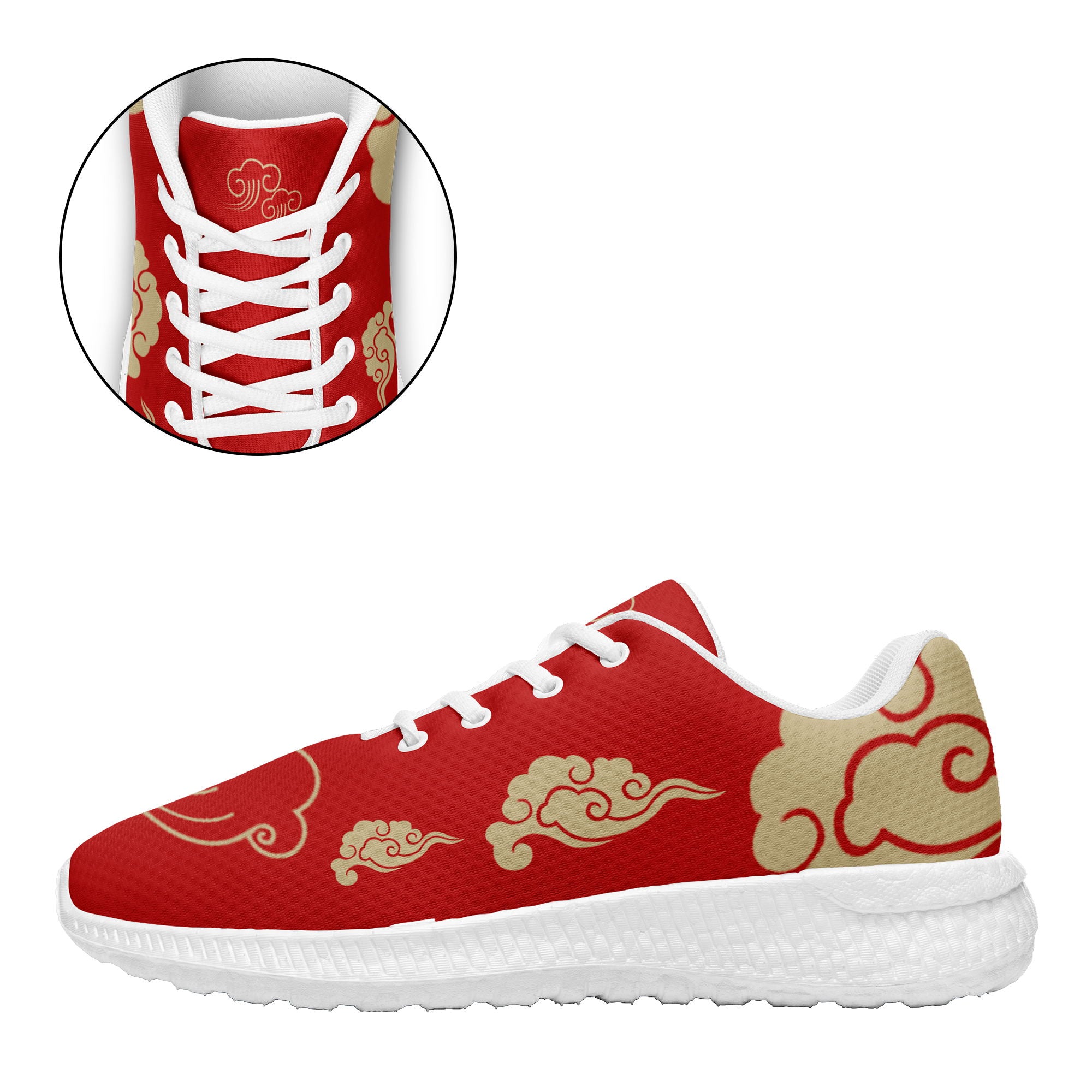柔性定制个性化打印设计跑鞋时尚中国莆田妈祖特色主题运动鞋金红色BLD2-7