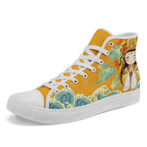 个性化设计定制打印时尚湄洲妈祖特色主题高帮休闲鞋黄蓝色FN024-24027009