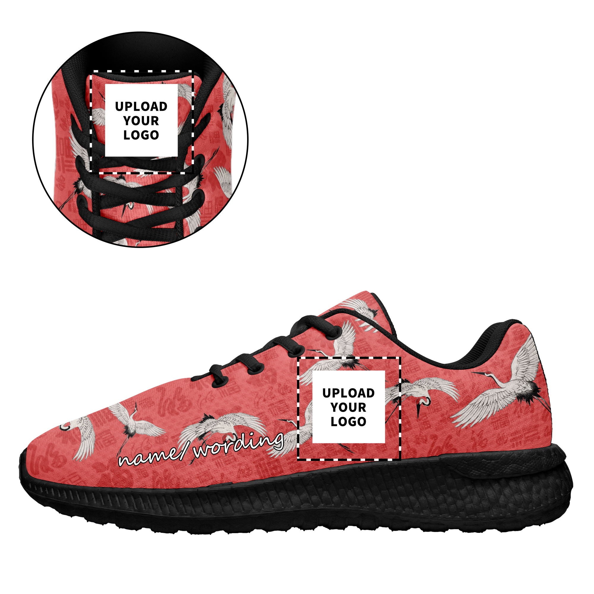 个性化设计定制打印LOGO时尚湄洲妈祖主题运动鞋红色黑底BLD2-2428010_7