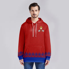 个性定制打印Logo中国莆田特色妈祖文化主题男女同款连帽衫外套红蓝色YW045-2306021-3