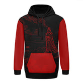 个性定制打印Logo中国莆田特色妈祖文化主题男女同款连帽衫外套黑红色YW045-2306022