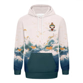 定制打印Logo个性设计中国莆田特色妈祖文化主题男女同款连帽衫外套白绿色YW045-2306017