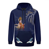 柔性定制打印Logo品牌名中国莆田特色妈祖文化主题男女同款连帽衫外套黑蓝色YW045-2306014