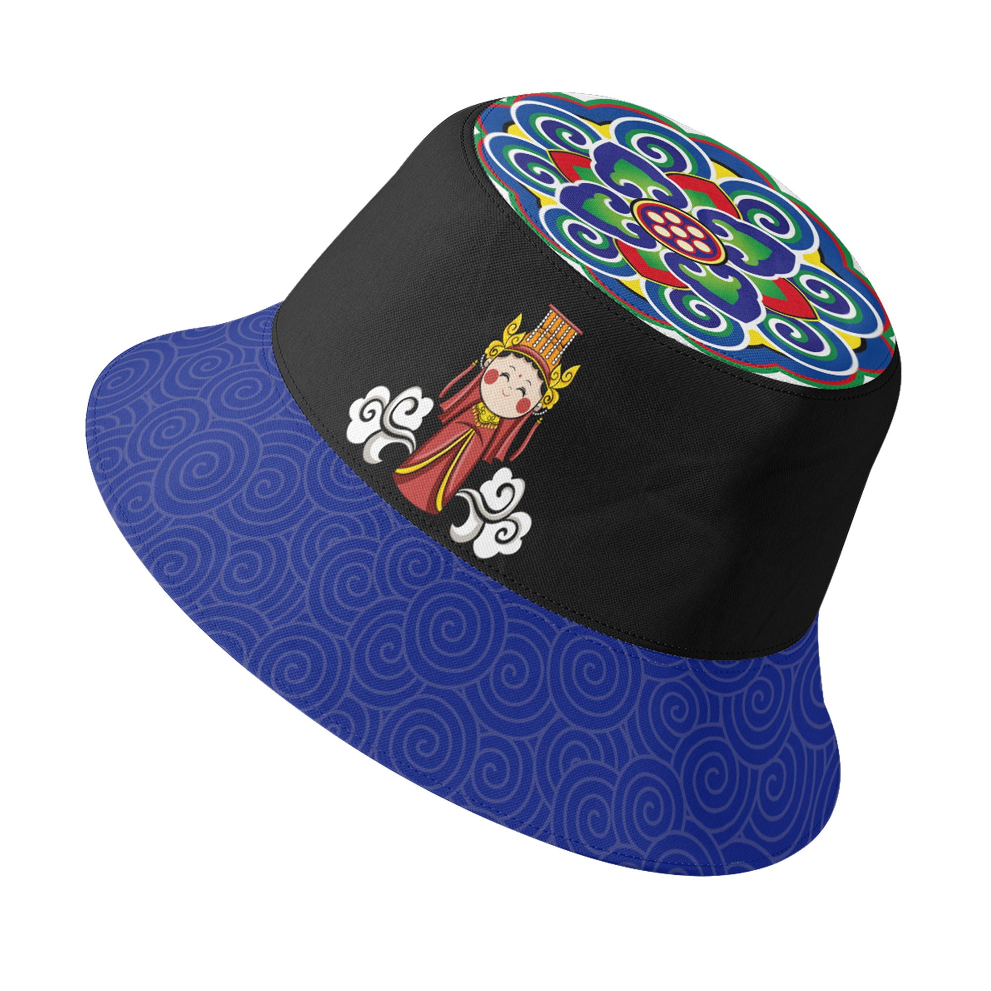 定制打印Logo时尚中国莆田特色妈祖文化主题户外渔夫帽黑蓝色PR058-23025010-1