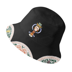 定制打印Logo品牌名时尚设计中国莆田特色妈祖文化主题户外渔夫帽黑色PR058-23025007-1