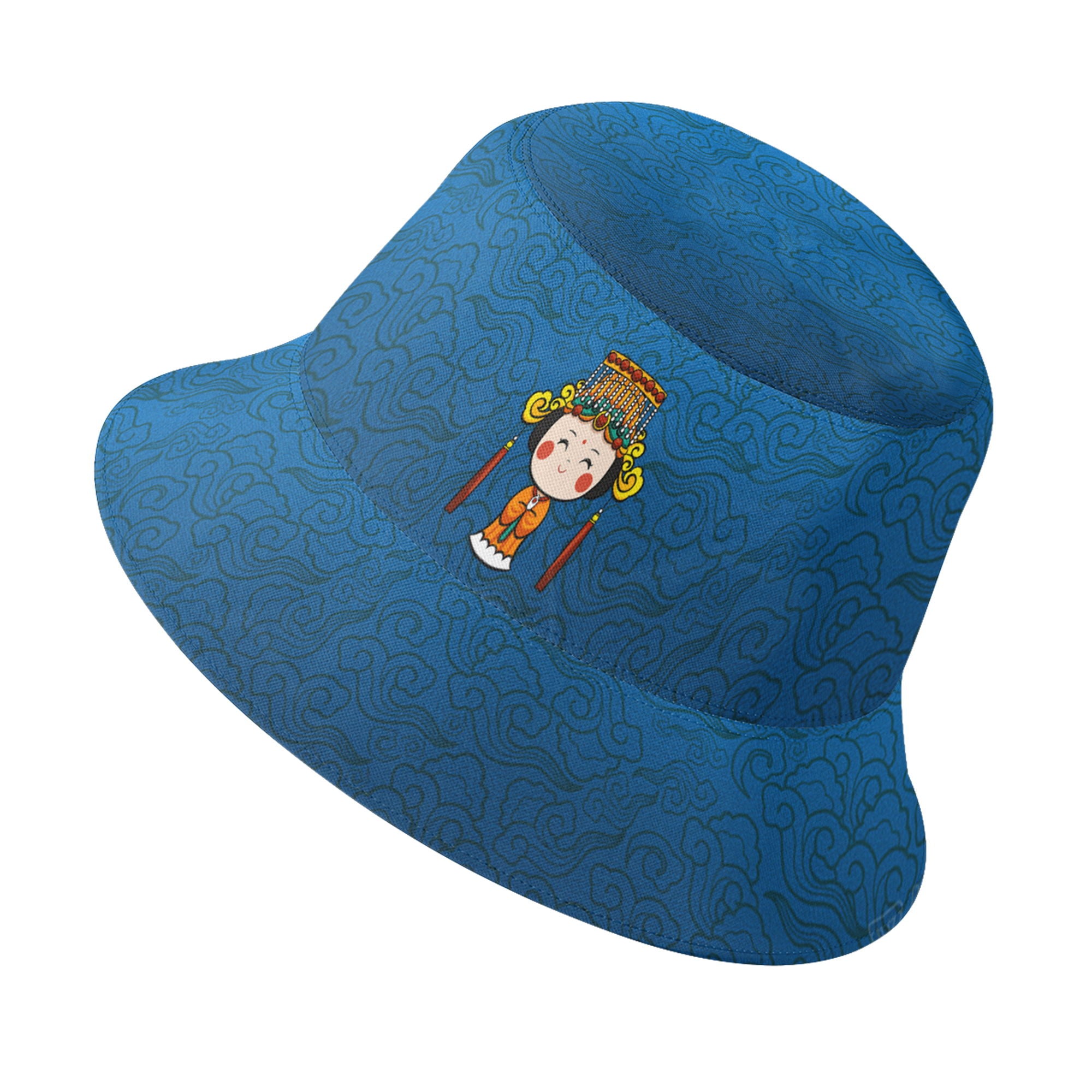 个性打印定制时尚设计中国莆田特色妈祖文化主题户外渔夫蓝色PR058-23025002-1