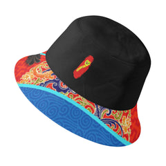 定制打印Logo品牌名时尚设计中国莆田特色妈祖文化主题户外渔夫帽黑红蓝色PR058-23025008-1