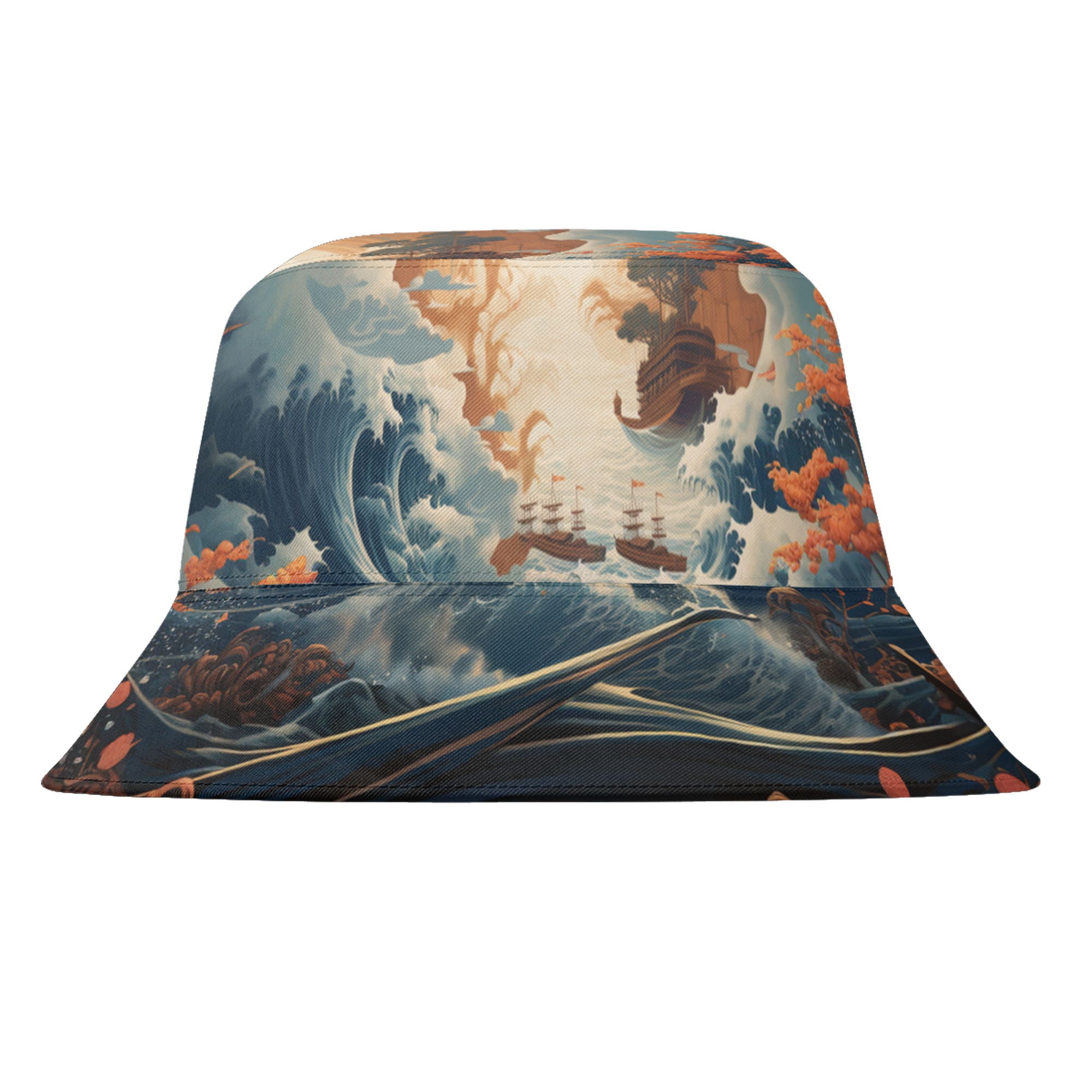 定制打印Logo个性化设计中国莆田特色妈祖主题文化户外渔夫帽蓝色PR058-23025003-2