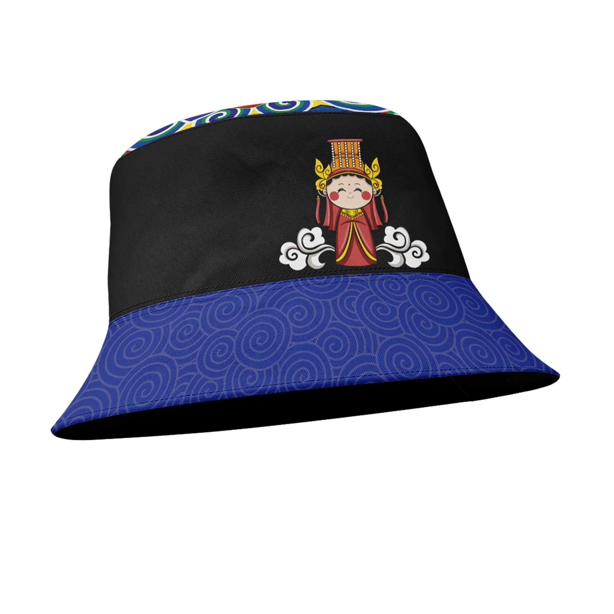 定制打印Logo时尚中国莆田特色妈祖文化主题户外渔夫帽黑蓝色PR058-23025010-3