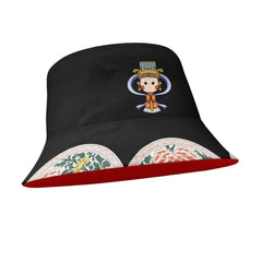 定制打印Logo品牌名时尚设计中国莆田特色妈祖文化主题户外渔夫帽黑色PR058-23025007-3