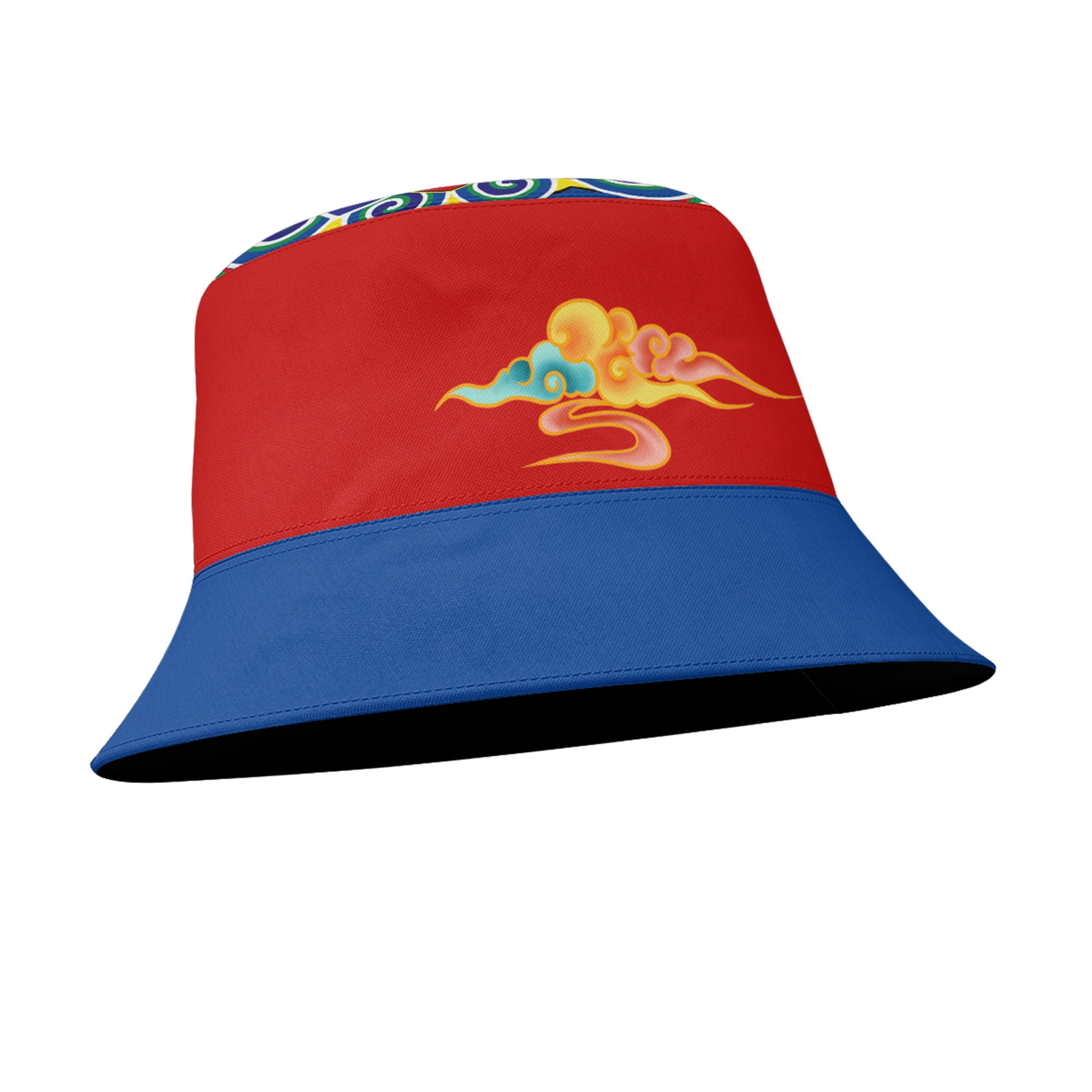 柔性定制打印Logo时尚中国莆田特色妈祖文化主题户外渔夫帽红蓝色PR058-23025009-3