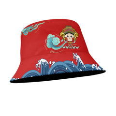 个性打印定制Logo时尚设计中国莆田特色妈祖主题户外渔夫帽PR058-23025001-3