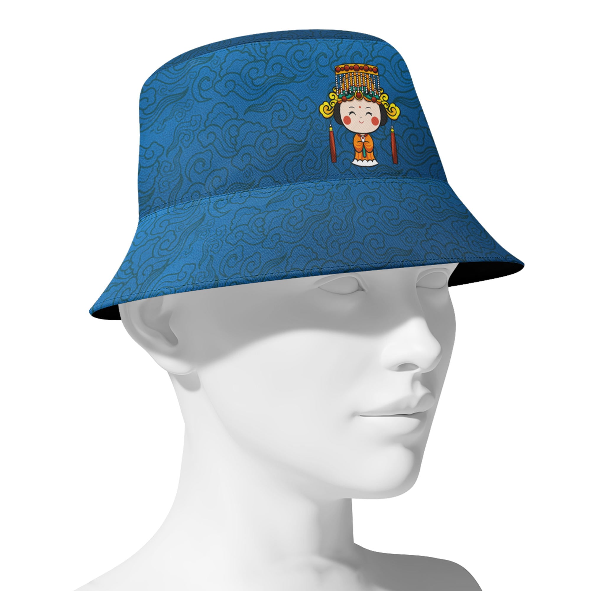 个性打印定制时尚设计中国莆田特色妈祖文化主题户外渔夫蓝色PR058-23025002-5