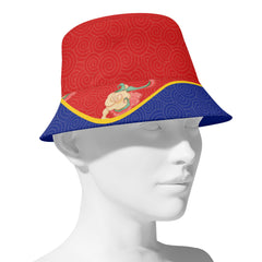 柔性定制打印Logo个性设计中国莆田特色妈祖文化主题户外渔夫帽红蓝色PR058-23025012-4