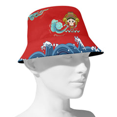 个性打印定制Logo时尚设计中国莆田特色妈祖主题户外渔夫帽PR058-23025001-4