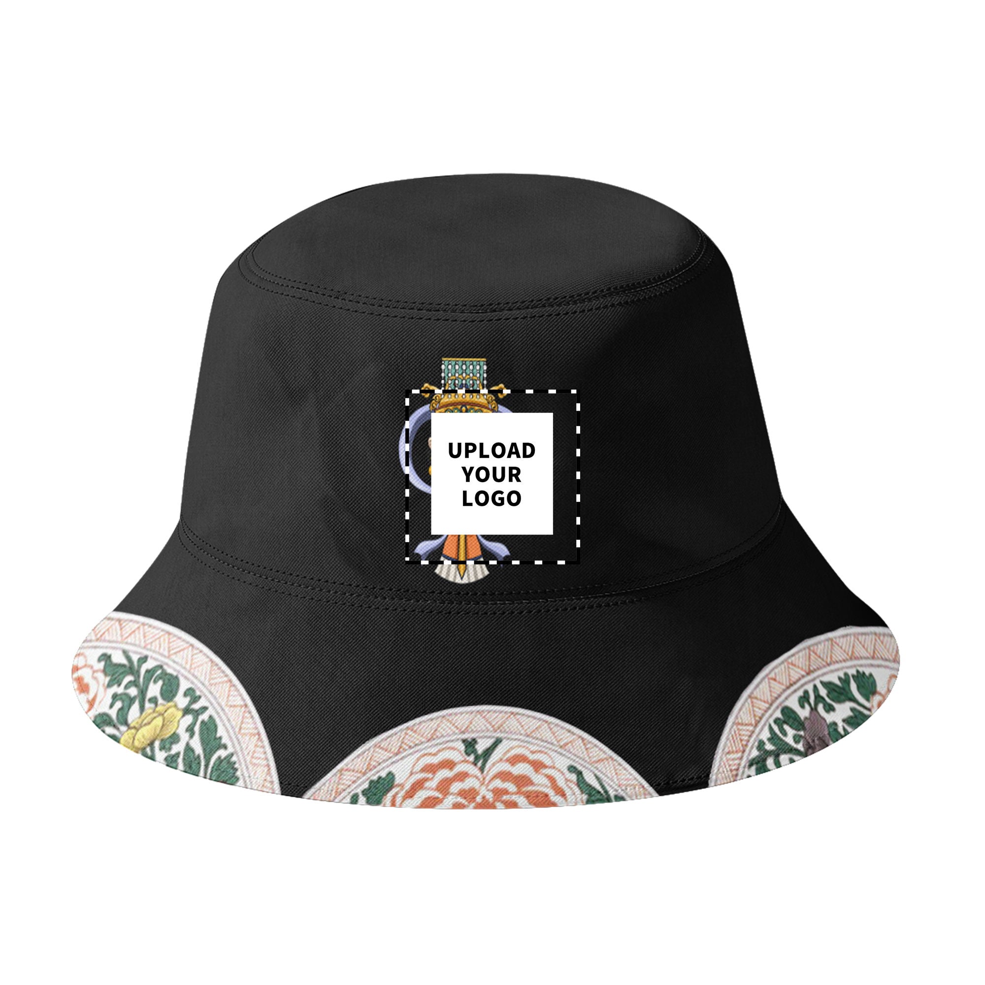 定制打印Logo品牌名时尚设计中国莆田特色妈祖文化主题户外渔夫帽黑色PR058-23025007 定制品牌名