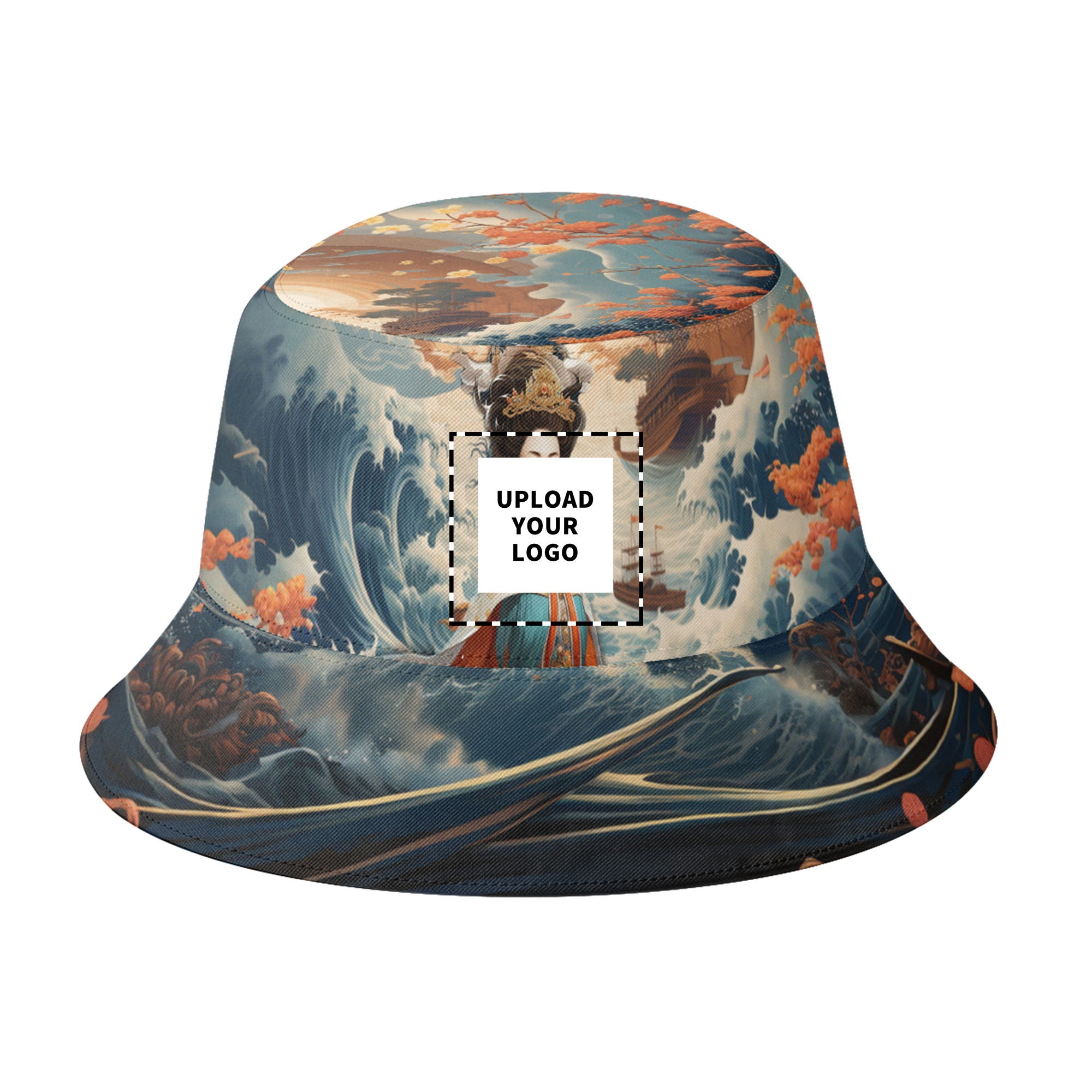 定制打印Logo个性化设计中国莆田特色妈祖主题文化户外渔夫帽蓝色PR058-23025003 定制品牌名